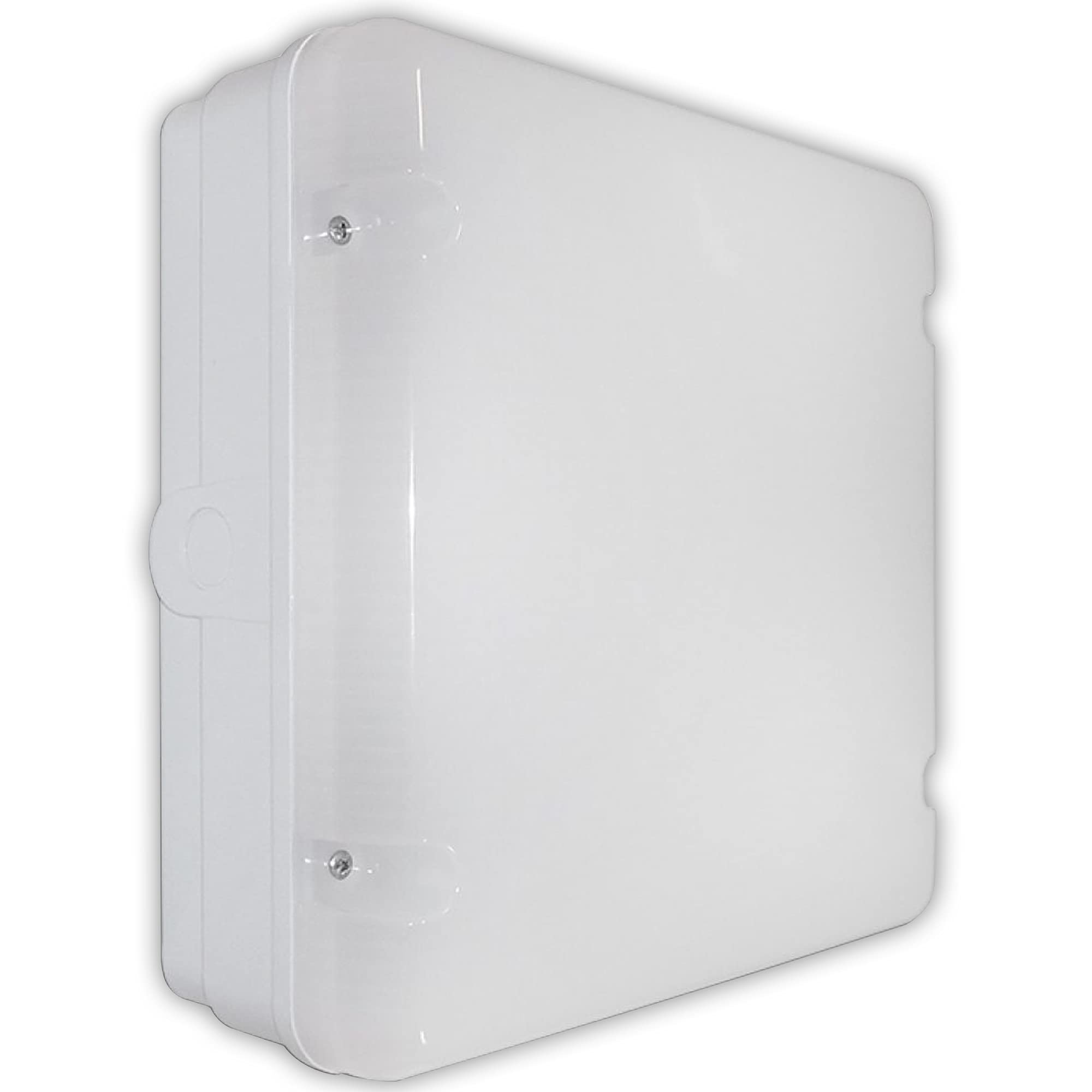 LED Emergency Wall Light 15 Watt IP65 Utility Bulkhead Square White Weatherproof LEDBRITE