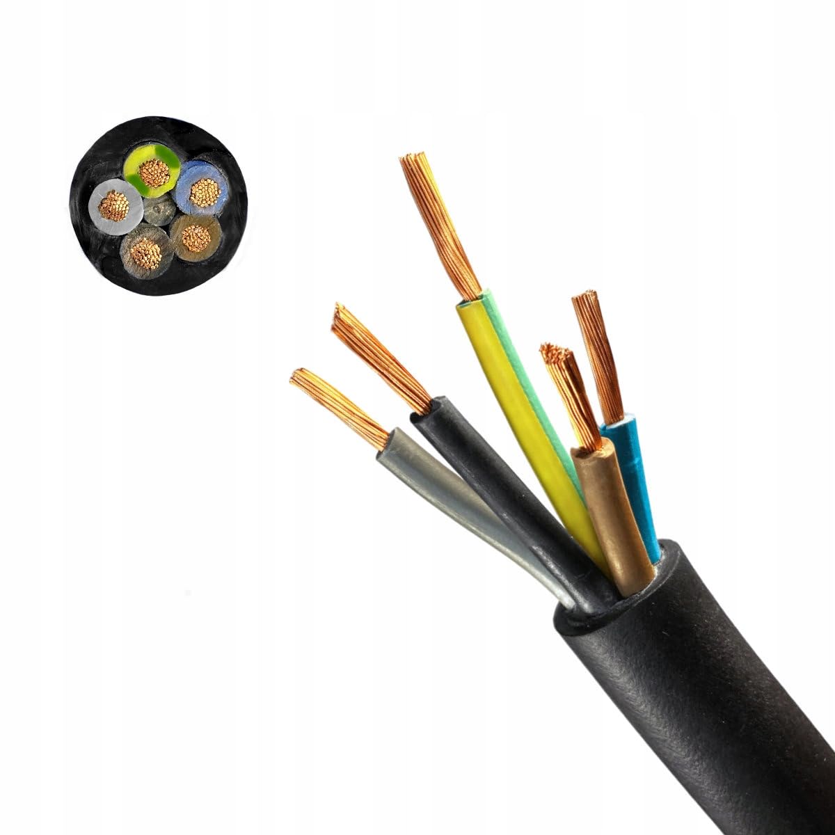 Hilark - Cavo in gomma H07RN-F 5x6mm2, 10m, colore: Nero