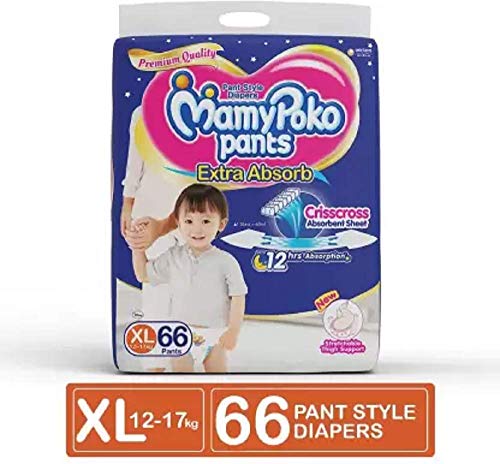 Image of MamyPoko Extra Absorb Pant Style Diaper For Kids - XL (66 Pieces), 1 count