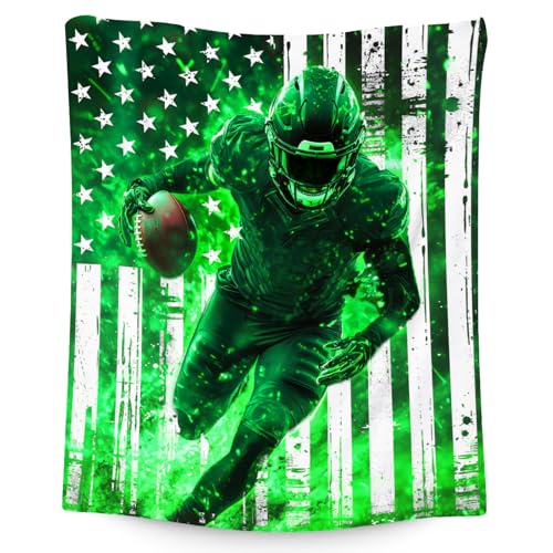 Football Blanket, Boys Blankets Gifts, Sports Theme Gifts for Kids, Fluffy Flannel Throw for Couch & Sofa, 60"x80"