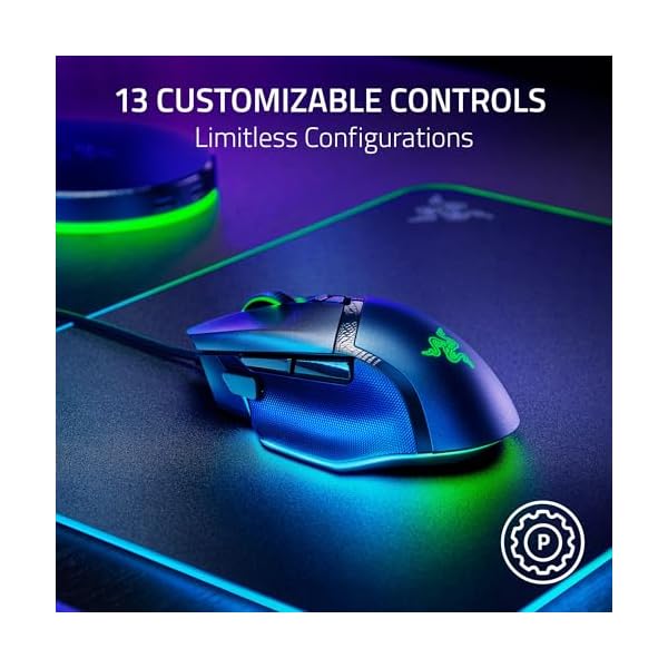 Razer Basilisk V3 35K Wired Ergonomic Gaming Mouse : HyperScroll Tilt Wheel - 35K DPI Optical Sensor Gen 2-13 Customizable Controls - Chroma RGB - Optical Switches Gen 3 - Speedflex Cable - Image 5