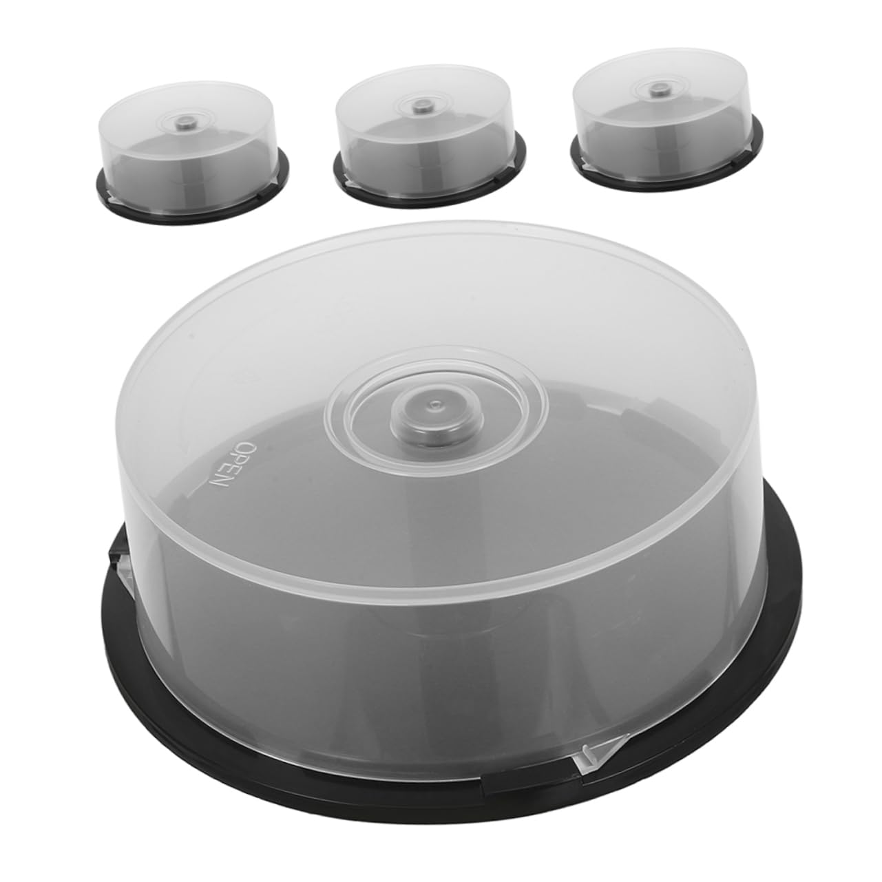 HOLIDYOYO 4pcs Clear CD Storage Buckets Plastic Column Containers for Discs Sturdy Design for Dvds Rays Games Versatile Easy Retrieval Storage