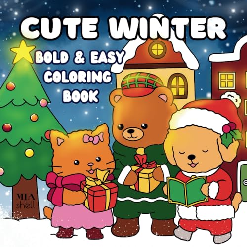 Cute Winter Bold and Easy Coloring Book for Relaxation and Fun in Cozy Holidays: 40 Charming and Simple Stress Relief Designs for Adults, Kids and ... New Year Vibes (BOLD AND EASY COLORING BOOKS) image 2