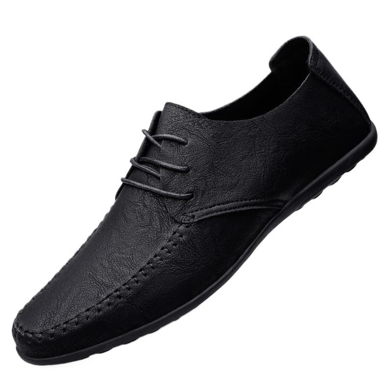 Mens Synthetic Leather Oxford Dress Shoes Lace Up Breathable Non Slip Business Formal Shoes for Wedding and Office