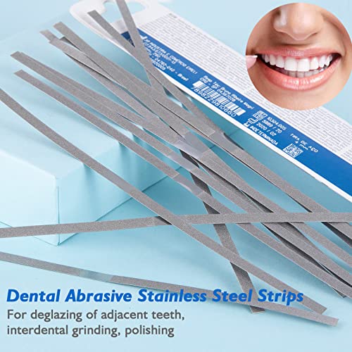 dental stainless steel polishing strips - dental abrasive stainless steel strips dental tooth file 4mm double side reusable dental care tools12pcs