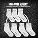 HYPD Athletic Crew Ankle Socks – 7 Pairs Cotton Men & Women Letter Print Socks for Running, Workout, Gym, Sports, Daily Wear