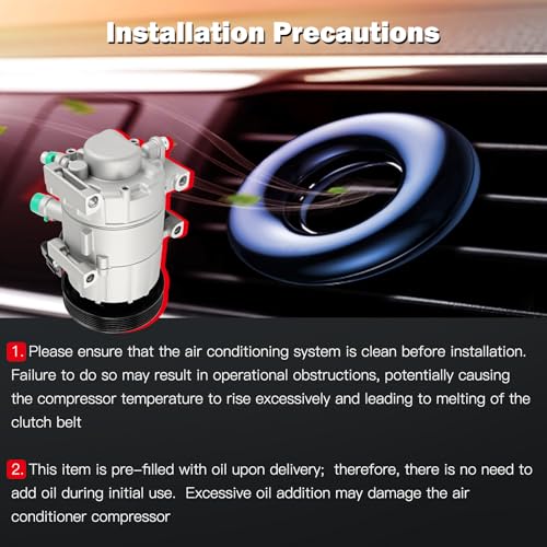 Image of cciyu Air Conditioning Compressor for Hyundai Elantra for Kia Forte Koup | for Forte5 Soul 1.6L 2014-2019 Replaces AC Compressor for Car