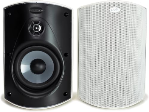 Image of Polk Audio Atrium 5 Outdoor Speakers with Powerful Bass (Pair, White), All-Weather Durability, Broad Sound Coverage, Speed-Lock Mounting System (Pack of 8)