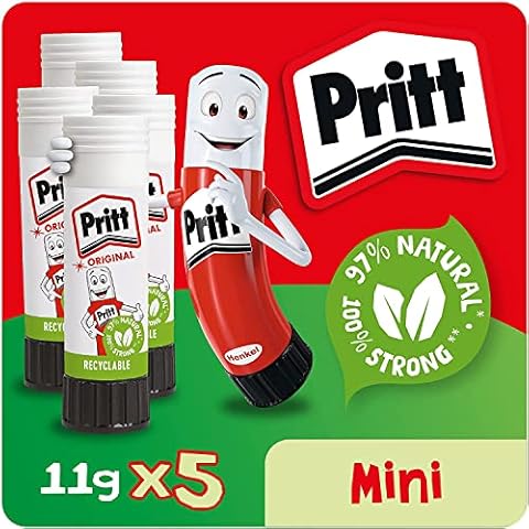 Pritt Glue Stick, Safe & Child-Friendly Craft Glue for Arts & Crafts Activities, Strong-Hold adhesive for School & Office Supplies, 5x11g Pritt Stick Cover