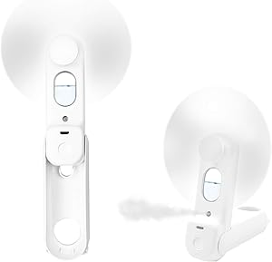 DOUBFIVSY Handheld Mini Fans Portable Misting Fan Folding Pocket Fan USB Rechargeable Desk Fan Personal Cooling Quiet Silent Fan with Water Spray for Home, Travel, Camping