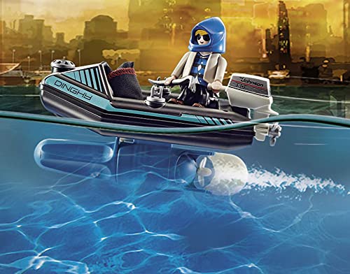 PLAYMOBIL City Action 70782 Polizei-Jetpack: Festnahme des Kunsträubers, Schwimmfähig, Spielzeug für Kinder ab 5 Jahren – Bild 6