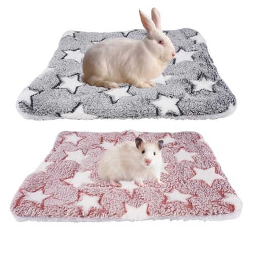 2 peças camas de pelúcia para animais pequenos, 32 x 25 cm, pelúcia para animais pequenos, quentes e moços, Guiné Pig casa de Felpai cama de coelho para gatinhos, chinchilas, coelhos, esquilos e cobaias
