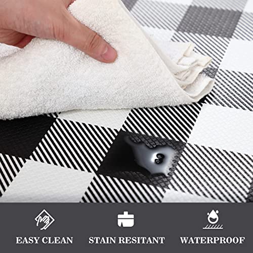 Mayhmyo 2 Pcs Anti Fatigue Rugs Non Skid Waterproof Floor Mat Cushioned Black And White Farmhouse Comfort Standing Kitchen Mats For Floor thumb #4