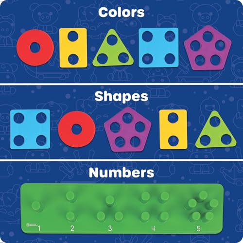 Image of Learning Resources Stacking Shapes Garden, Fine Motor Skills, Stacking and Sorting Puzzle Board, Montessori Toddler Sensory Table Toys, Color Matching, Busy Board, Boy and Girl Gifts