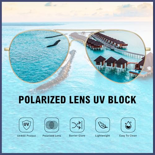 WOWSUN Classic Polarized Aviator Sunglasses for Women Men4