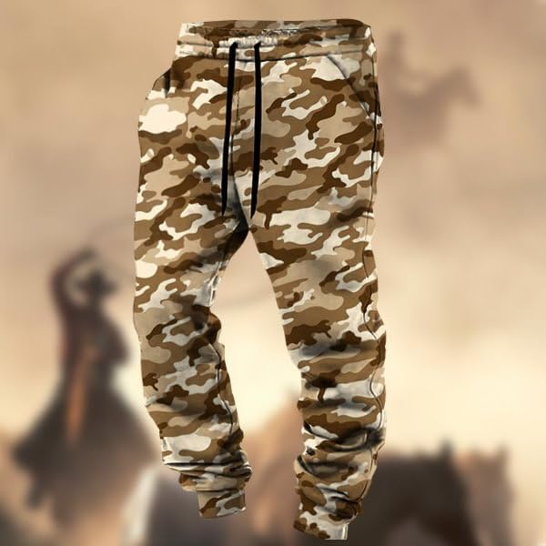Men's Chino Jogger Pants Tactical Camo Pant Fleece Elastic Waist Drawstring Sweatpants Regular Fit Military Trousers2
