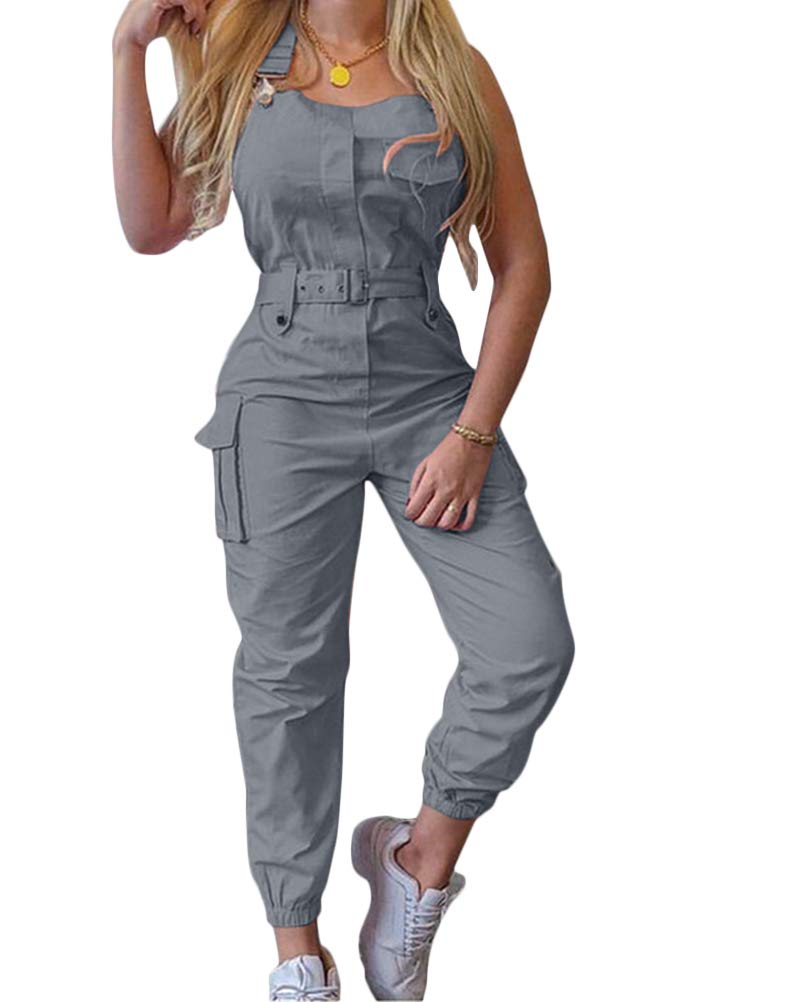 Salopette Femme Ample Sans Manches – Combinaison Sarouel Harem Décontractée Avec Poches – Style Oversize