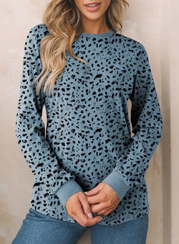 EVALESS Womens Crewneck Long Sleeve Tops Casual Polka Dots Tops Summer Fall 2025 Tshirts Shirts2