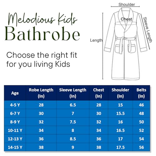 Image of CREEVA Premium Unisex Kids Hooded Bathrobe - Soft, Absorbent & Comfortable with Pocket and Adjustable Belt