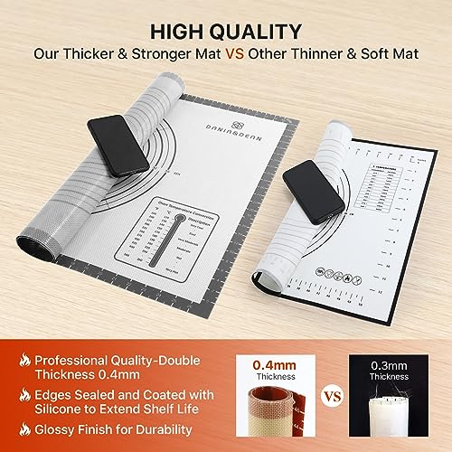 Image of Silicone Mat, 26 x 16inch Extra Large Non-stick Pastry Baking Mat with Measurement, Resuable Thick Cookie Sheet Counter Mat, Dough Rolling Mat, Oven Liner, Fondant /Pie Crust Mat