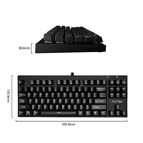 Pictek Mechanical Gaming Keyboard WaterResistant, Antighosting Wired
