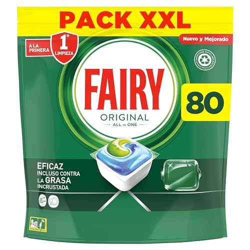 Fairy, Original All in One, Pastillas Lavavajillas, 80 Cápsulas (5 x 16), Mega Pack