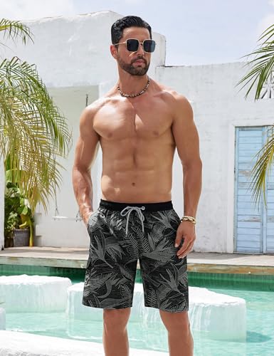 Image of BOJIN Mens Swim Trunks 9 inch Quick Dry Stretch Swim Shorts Mesh Lining Bathing Suits Swimwear Beach Shorts with Pockets