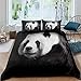 Poszwa Na Kołdrę 200X220 Cm Panda Olbrzymia Zwierząt Z 2 Poszewkami Na Poduszki Zestaw Pościeli Z Nadrukiem 3D Poszewka Na Kołdrę Dzieci Nastolatki Zamknięcie Na Zamek Z Mikrofibry Dorośli Dzieci - H