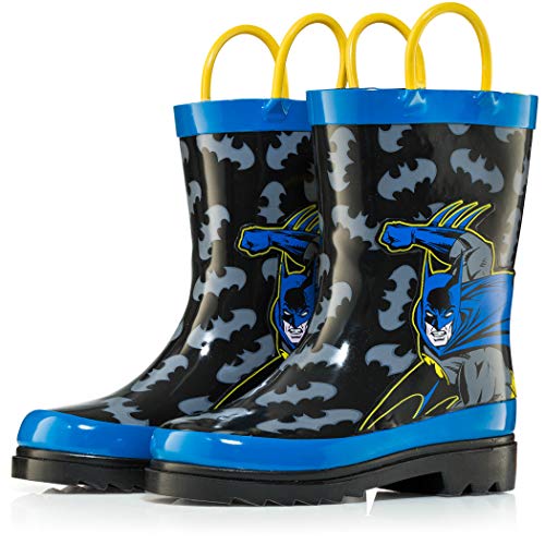 DC Comics Kids Boys' Superman Character Printed Waterproof Easy-On Rubber Rain Boots (Toddler/Little Kids)2