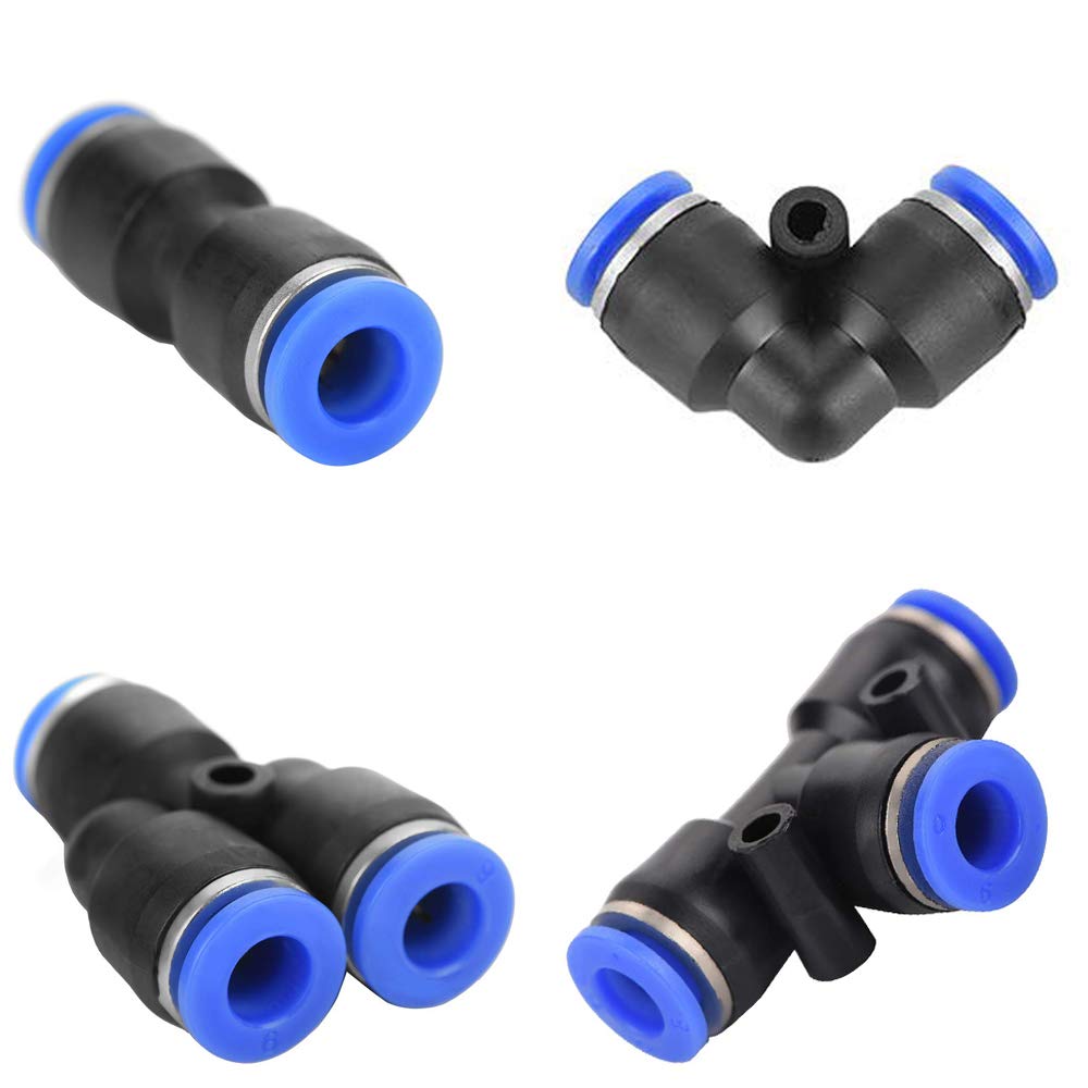 40 Pcs Air Push Quick Fittings 4 Different Types of Pneumatic Fitting