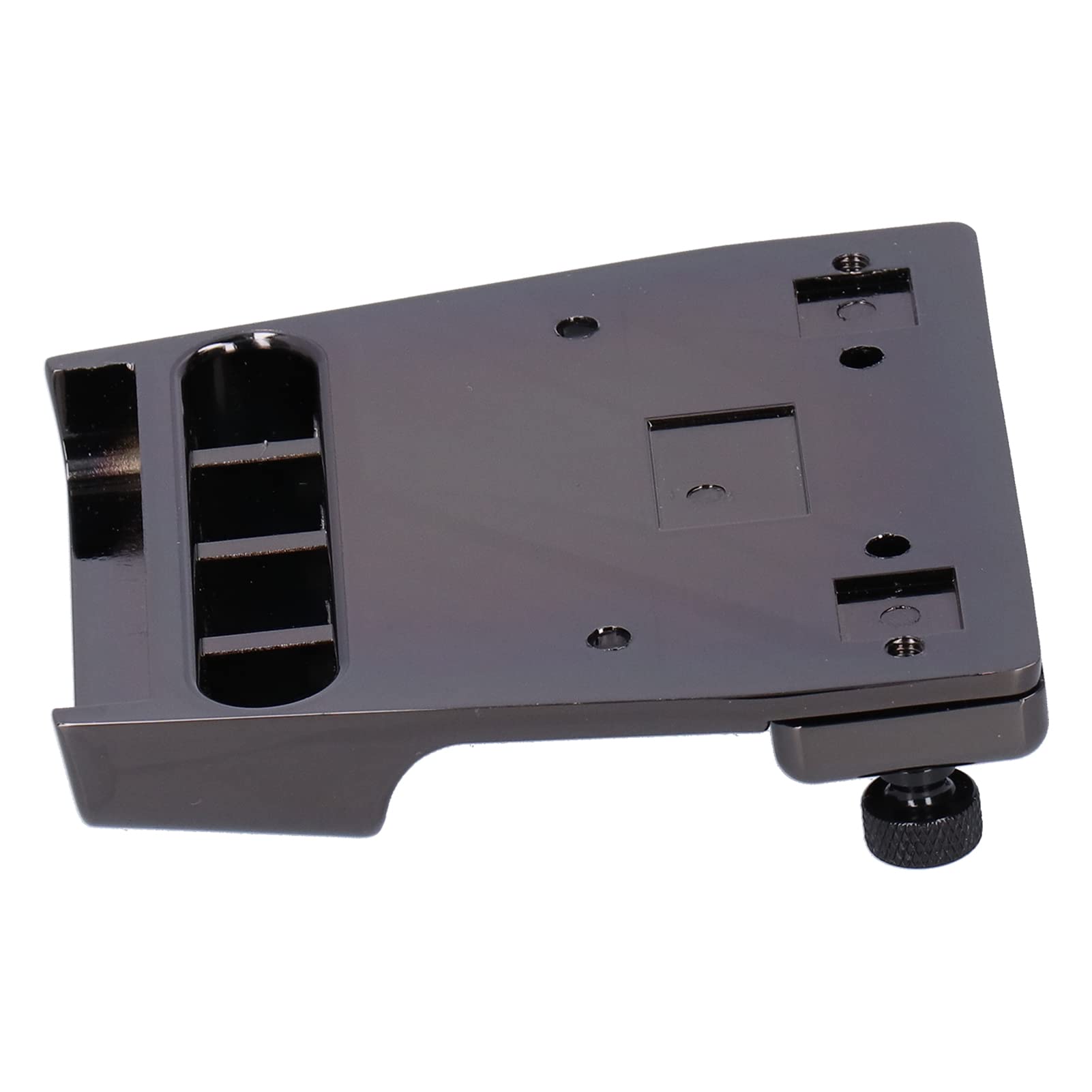 Puente de guitarra de 4 cuerdas de puente fijo de cola rígida de aleación de acero inoxidable para reparación de actualización de bajo eléctrico negro 98,5 x 75 mm