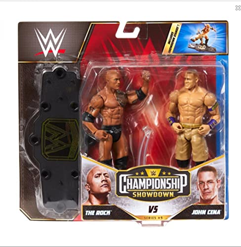 WWE The Rock vs John Cena Championship Showdown 2-Pack 6-inch Action Figures Monday Night RAW Battle Pack for Ages 6 Years Old & Up