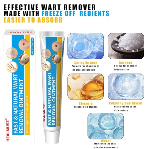 Image of HEALMUSZ Wart Remover Cream, Fast Acting Gel Wart Remover Freeze Off Ointment for Warts, Plantar Warts, Common Warts, Flat Warts, Corns, Calluses- All Skin Type