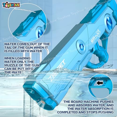 Image of Toyshine 820ml Electric Water Gun Toy with Automatic Water Absorption Function,34Ft Range | Self-Filling | Rechargeable with High Pressure Mechanism Outdoor Toy Ideal for Holi Party Pool & Beach Fun