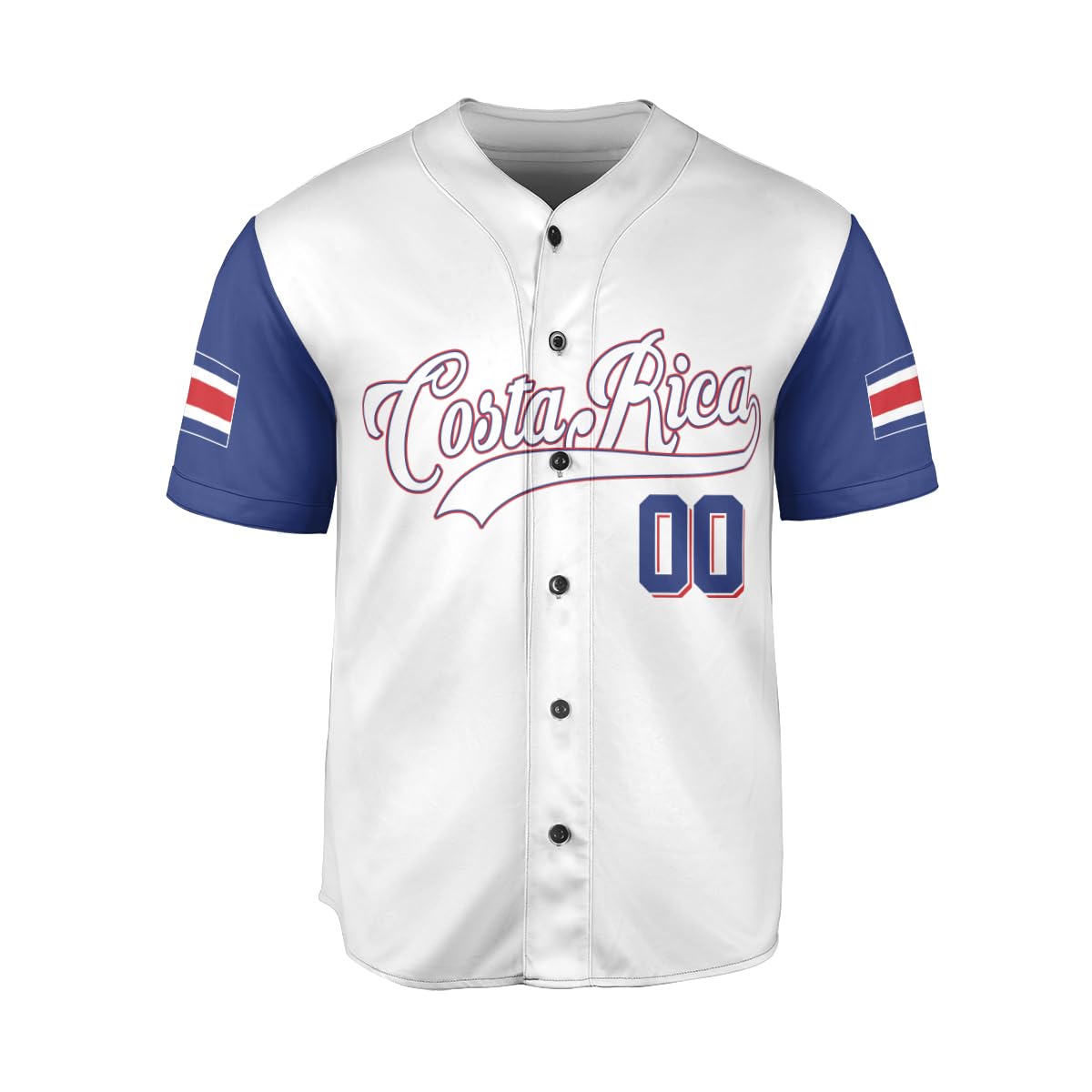 Personalized Costa Rica Baseball Jersey, Costa Rican Baseball Jersey for Men Women, Costa Rica Flag Jersey (Style 5)