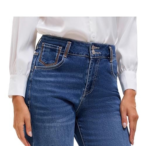 Women's High Waisted Wide Leg Jeans - Stretchy Tummy Control Denim Pants, Loose Fit Straight Leg Baggy Jeans3