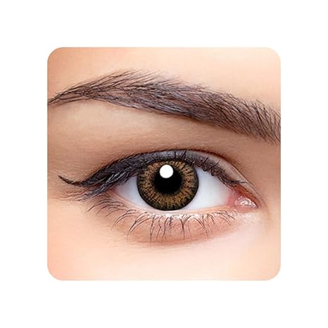 Aryan Super Premium Quarterly Disposable Color Contact lens most safest enthralling cosmetic lens for Men and Women 2 Pcs - Warm Brown (-0.00 Plano)