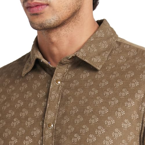 Image of Being Human Dark Grey Slim Fit Regular Collar Men's Shirt Clothing