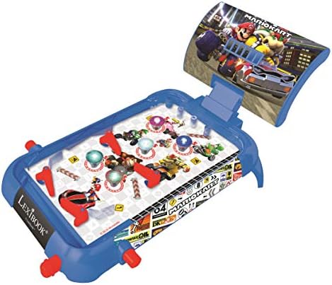 LEXIBOOK JG610NI Nintendo Mario Kart Table Electronic Pinball, Action and Reflex Game for Children and familiy, LCD Screen, Light and Sound Effects, Blue/red, 52 x 26 x 5 inches