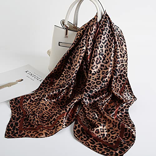 woogwin 2 Pack 35" Satin Silk Like Hair Scarf Bandana Light Head Wraps Neck Face Scarves Cover for Women2