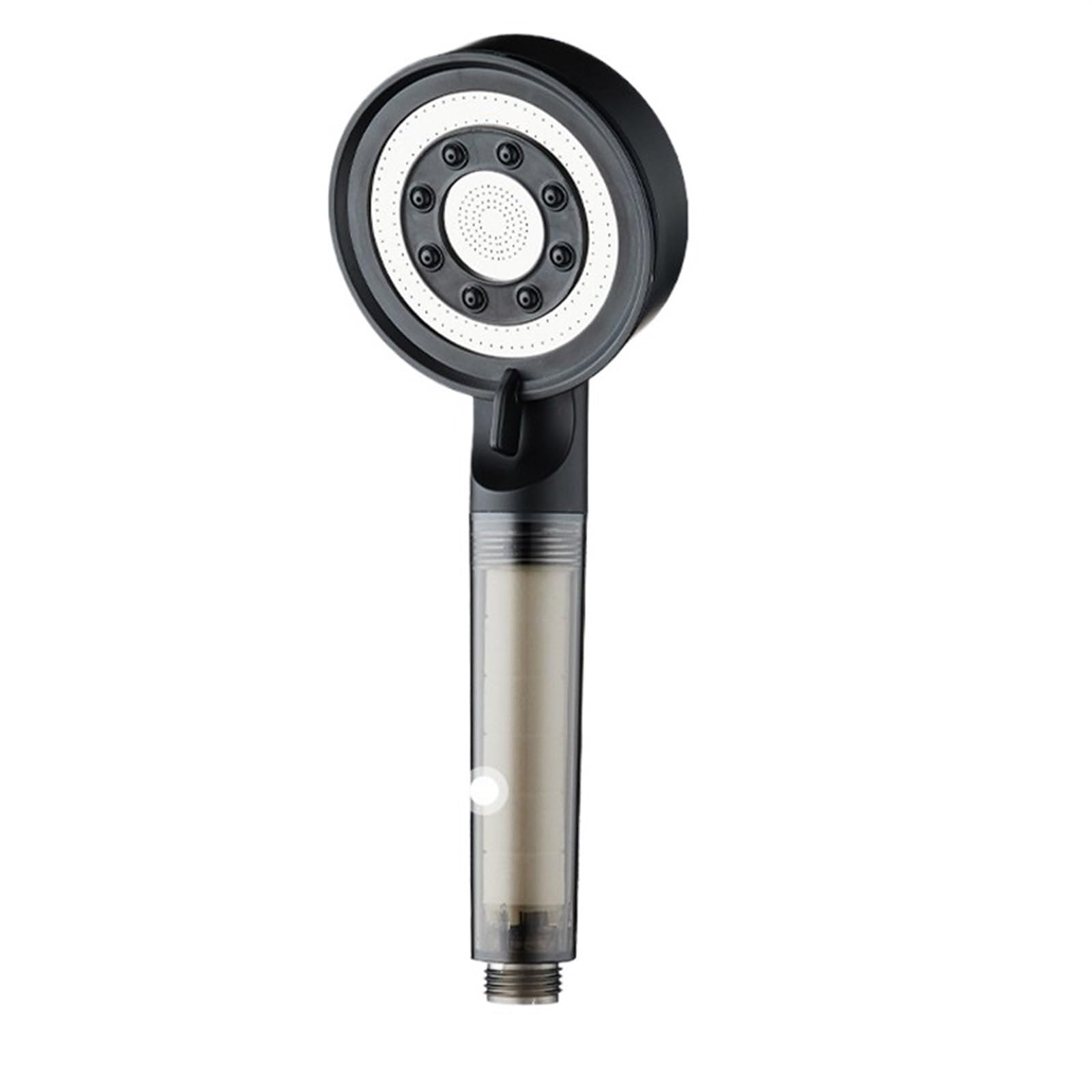 Naqzrxpml Black Clear Shower Head 5 Modes High Pressure Water Saving Handheld Black Silver(Black Clear)