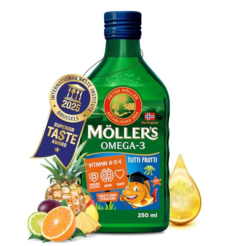 Moller's Omega 3 Cod Liver Oil for Kids, Tutti Frutti, 250ml