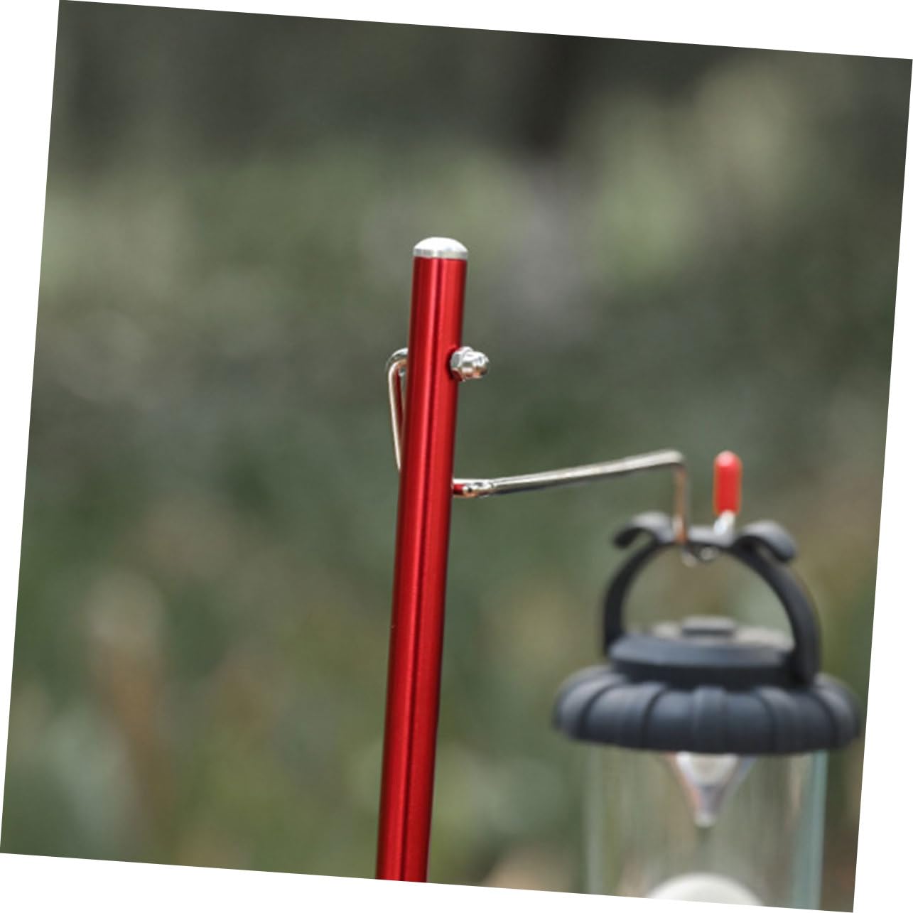 BRIGHTFUFU 1Set Portable Folding Camping Lamp Bracket Lightweight Aluminum Alloy Lamp Stand for Outdoor Use Sturdy Folding Light Holder for Picnic Table Lanterns and Camping Essentials Red