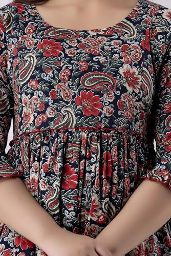 Image of Amazon Brand - Tavasya Women Long Maternity Kurta | Feeding Kurti | Comfort Maxi Dress