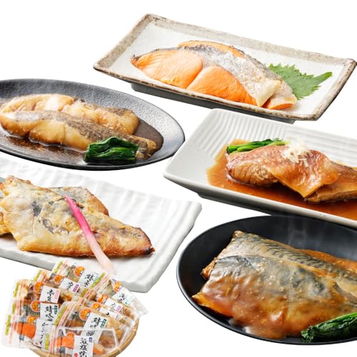 レンジ対応 簡単・手軽に煮魚・焼魚セット 5種10パック入 計780g 紅鮭塩焼 カラス鰈煮付 鰆西京焼 赤魚煮付 鯖味噌煮 冷凍