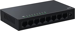 SODOLA 8 Port Gigabit Ethernet Switch|Desktop/Wall-Mount|Plug & Play| Fanless |Metal Housing|Fanless Design|Desktop Ethernet Splitter|Quiet Unmanaged Network Switch