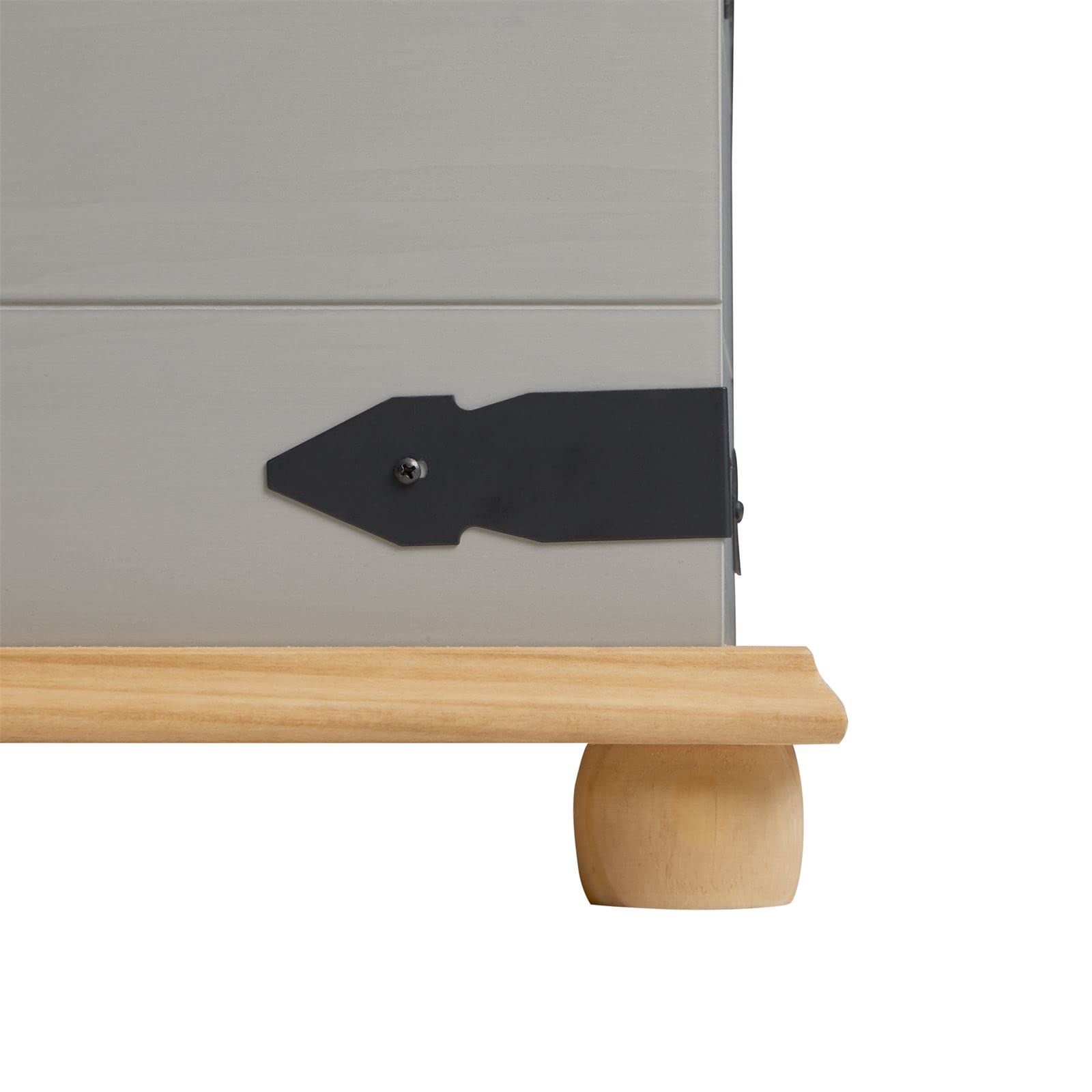 IDIMEX Coffre de Rangement Tequila Malle rectangulaire en Bois Style Mexicain avec abattant, en pin Massif lasuré Gris et Brun