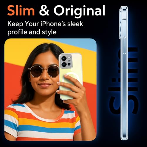 Image of Jkobi Lifetime Anti-Yellow MagSafe Compatible Clear Back Cover Case for Vivo Y35 (Sleek Hard Crystal | Shockproof and Camera Protection)