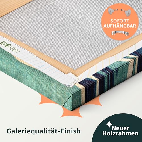 B&D XXL - Wandbilder XXL Strand 150x50 cm 1 tlg Wand Deko Leinwand Bilder Groß Wandbild Wohnzimmer Bild Schlafzimmer Kunstdruck Panoramabild - Meer Natur Landschaft Blick auf die Strände c-B-0158-b-a