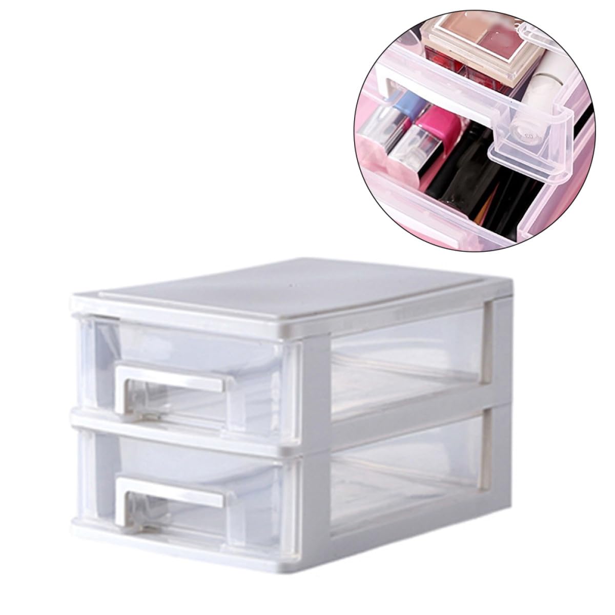 Transparente Kunststoff aufbewahrungsbox Lagigem Schubladenschrank Mittlere Multifunktional Tragbar als Schreibtisch organizer für Büro Wohnzimmer und Bad